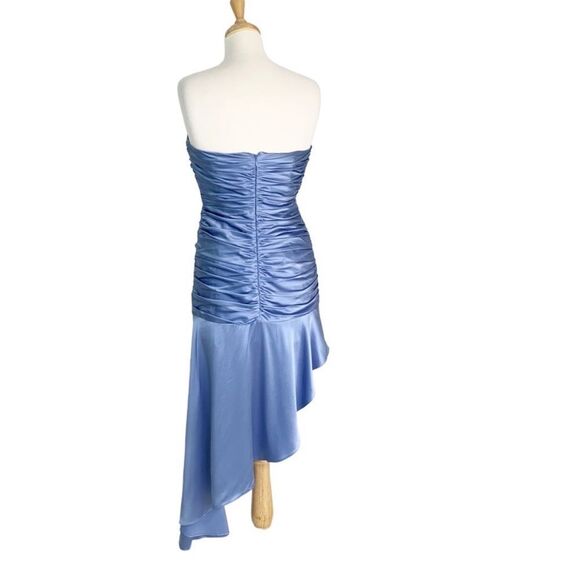 NWT Cinq à Sept 100% Silk Eliza Asymmetric Hem Strapless Satin Cocktail Dress 8 - Picture 6 of 15
